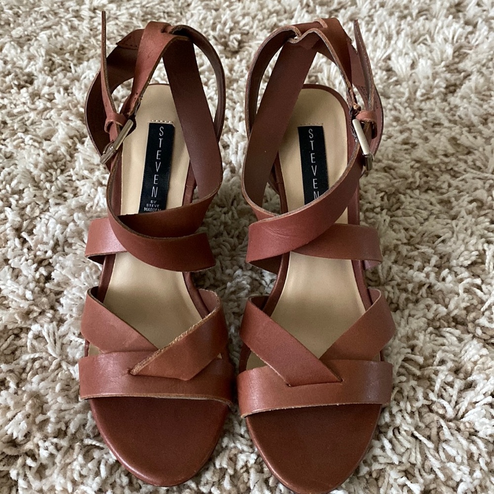 Genuine leather strap sandals from Stephen by Steve Madden, Size 9, barely worn!